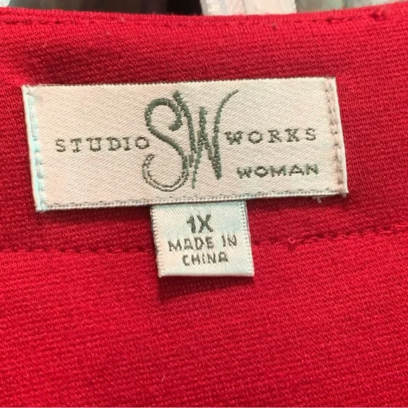 STUDIO WORKS RED BLAZER JACKET - SZ 1X - Picture 5 of 5